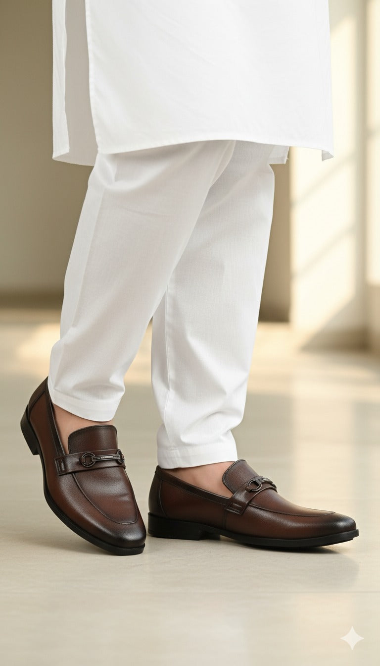 Classic Brown Leather Loafers for Men
